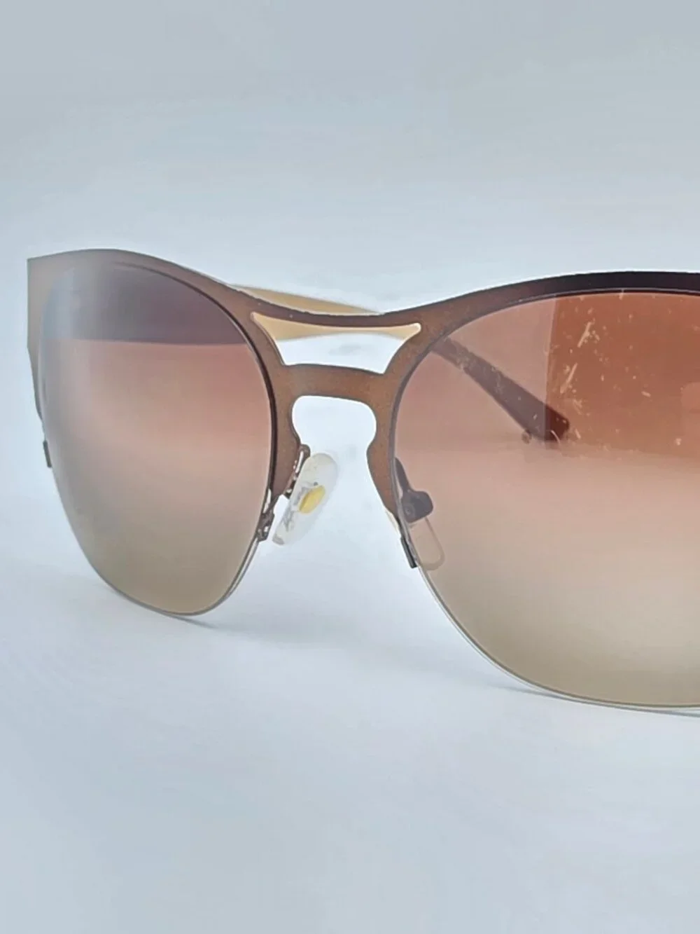 Tory Burch TY6065 326813 Brown Frame Brown Lens Semi Rimless Aviator Sunglasses